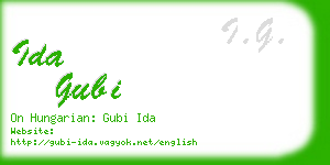 ida gubi business card